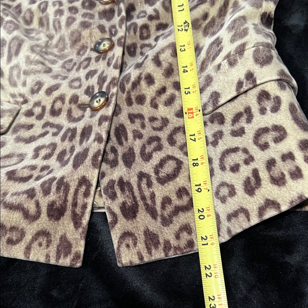Talbots Leopard Print Blazer Sz 4P - Picture 6 of 7